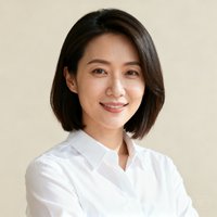 一位留着齐肩短发、穿着白色衬衫的干练女性半身肖像，背景为浅色办公环境，表情亲和而专业。